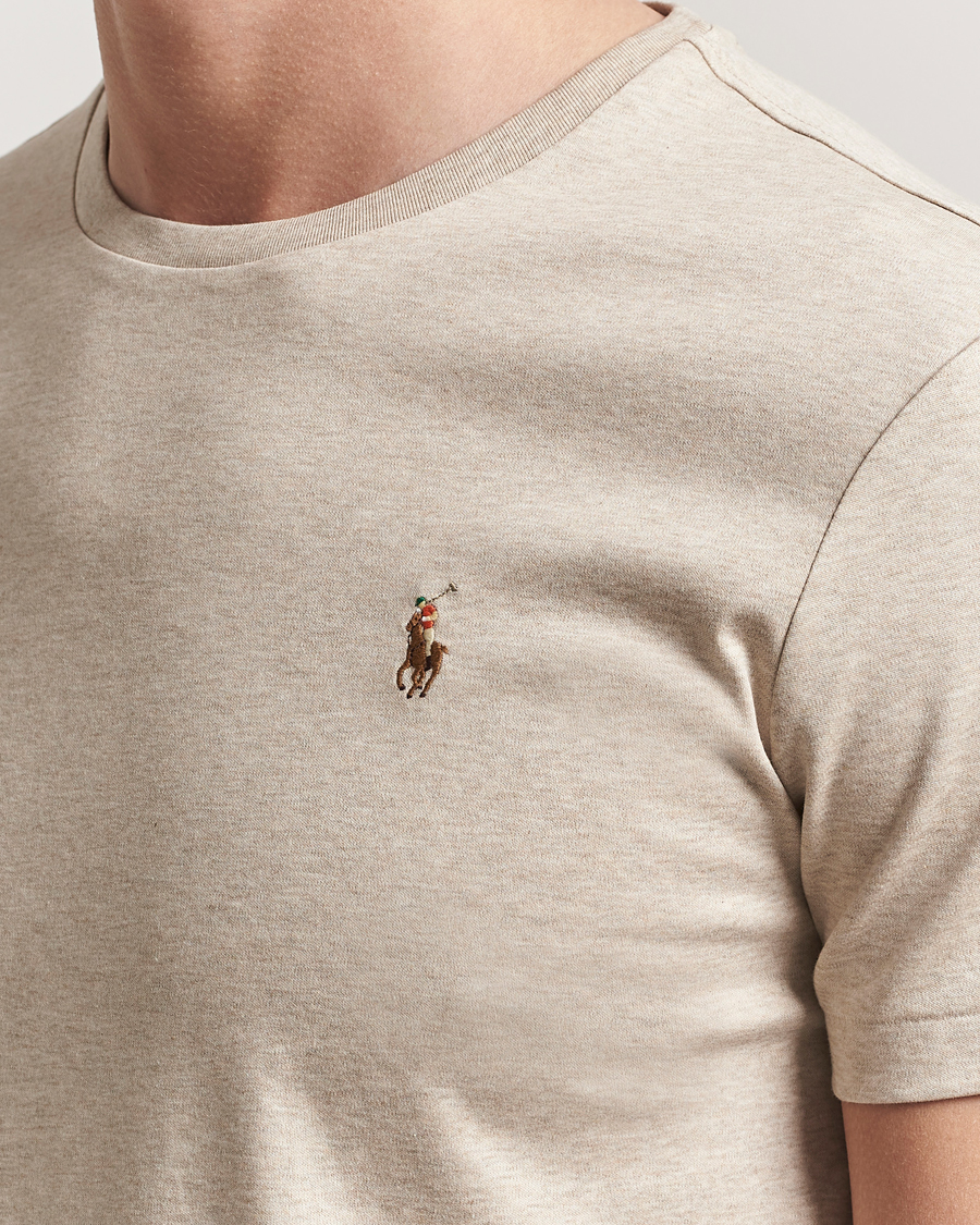 Polo Ralph Lauren Luxury Pima Cotton Crew Neck T-Shirt Dune Heather