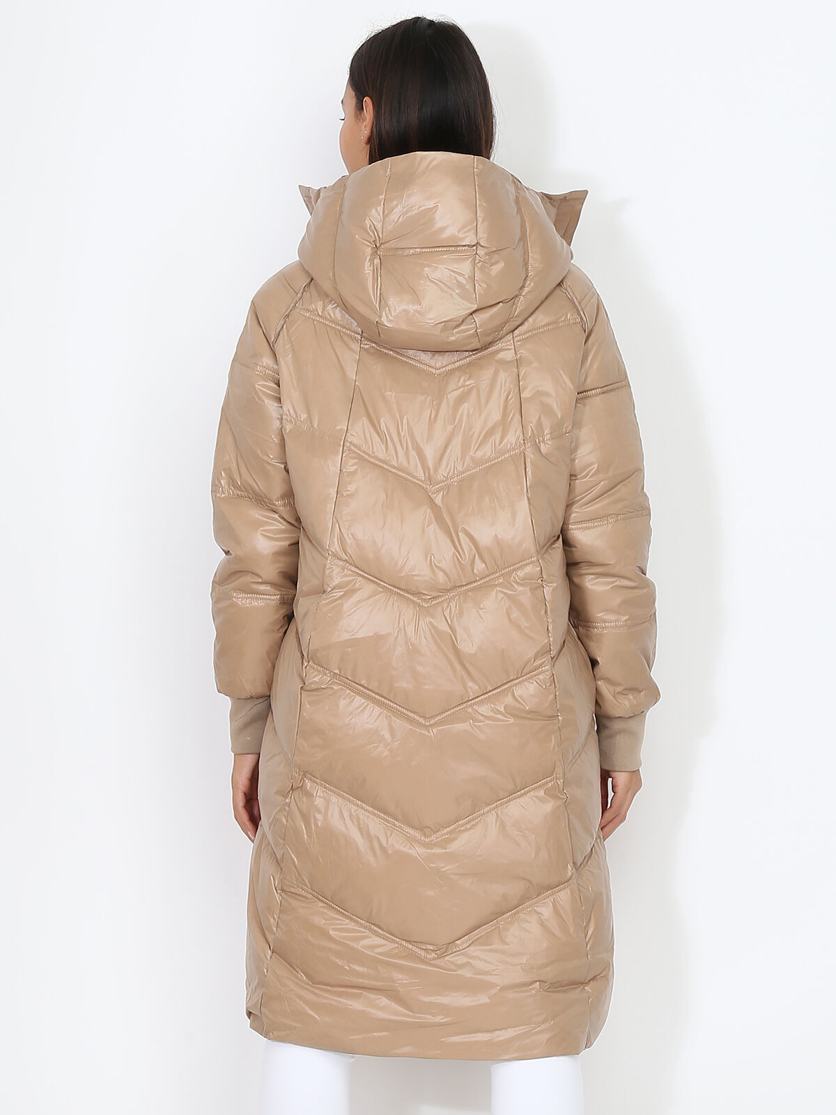 Doudoune oversize matelassée- Taupe