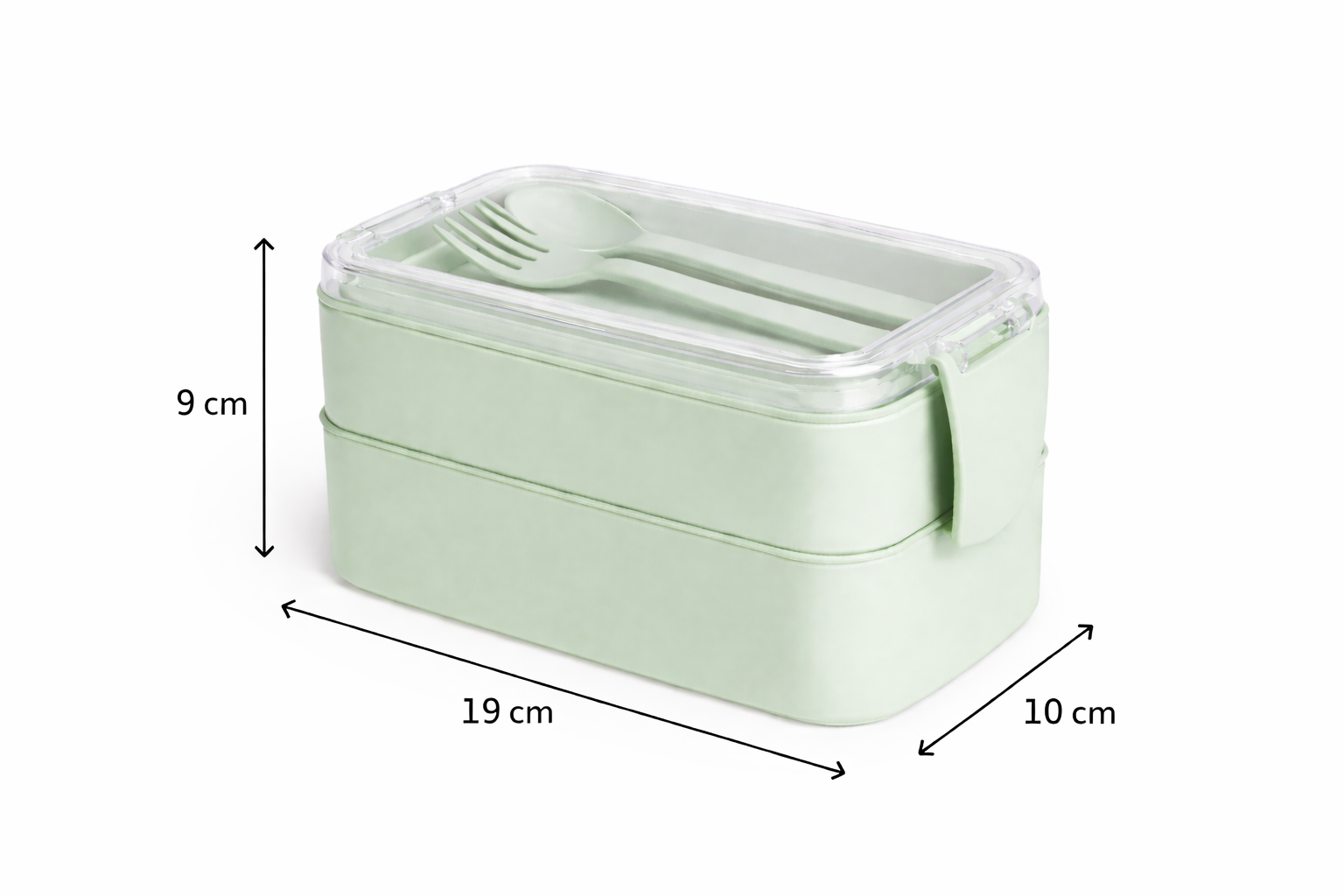 HEM 2-laags lunchbox met bestek - Green