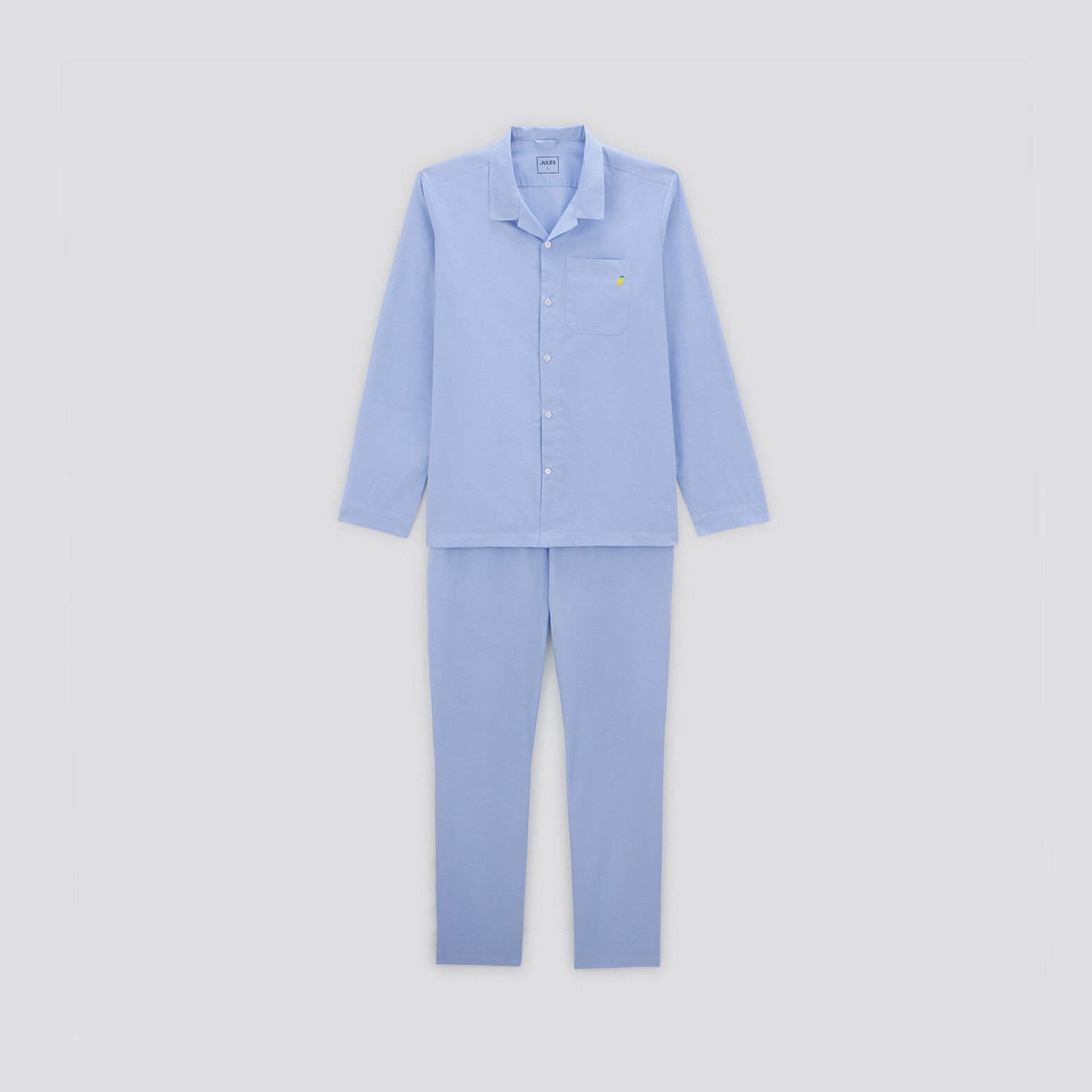Pyjama chemise et pantalon Bleu clair