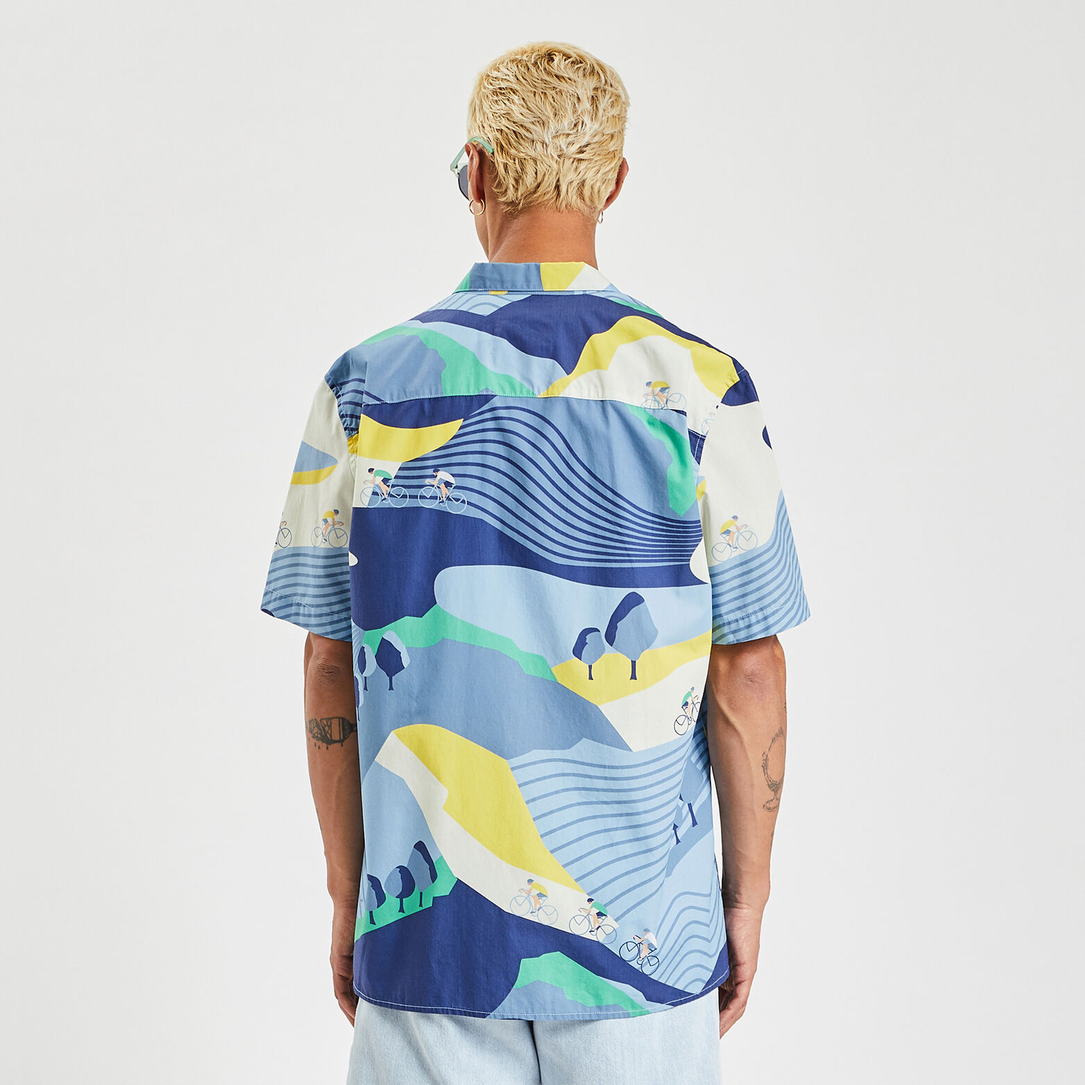 Chemisette regular licence Tour de France coton bi Bleu
