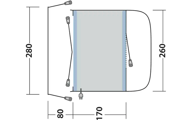 Santa Monica Air mid / tall aufblasbares Vorzelt für Anschlusshöhe 240 - 270cm