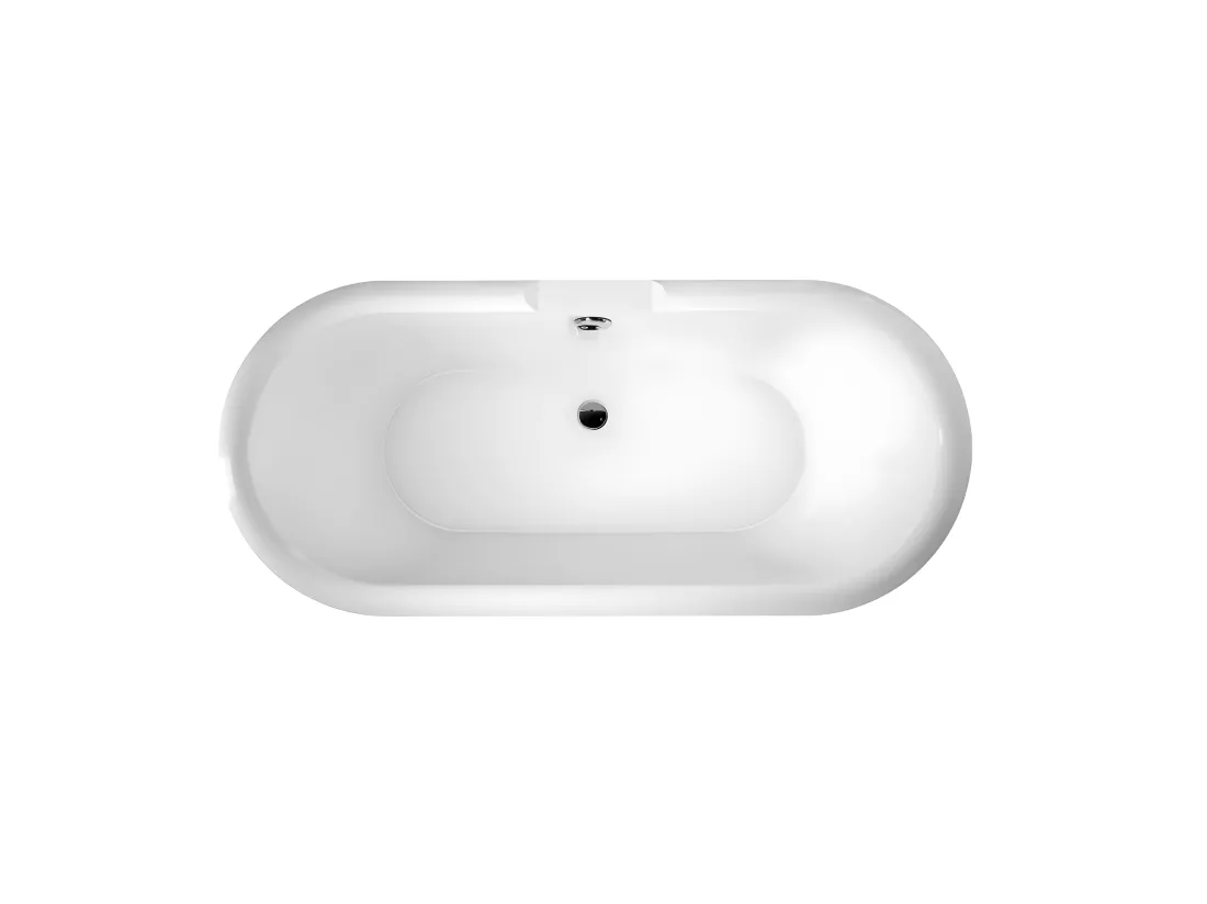 Baignoire ancienne rétro sur pieds CHELSEA Blanche 170 cm Pieds d'Aigle Chromés