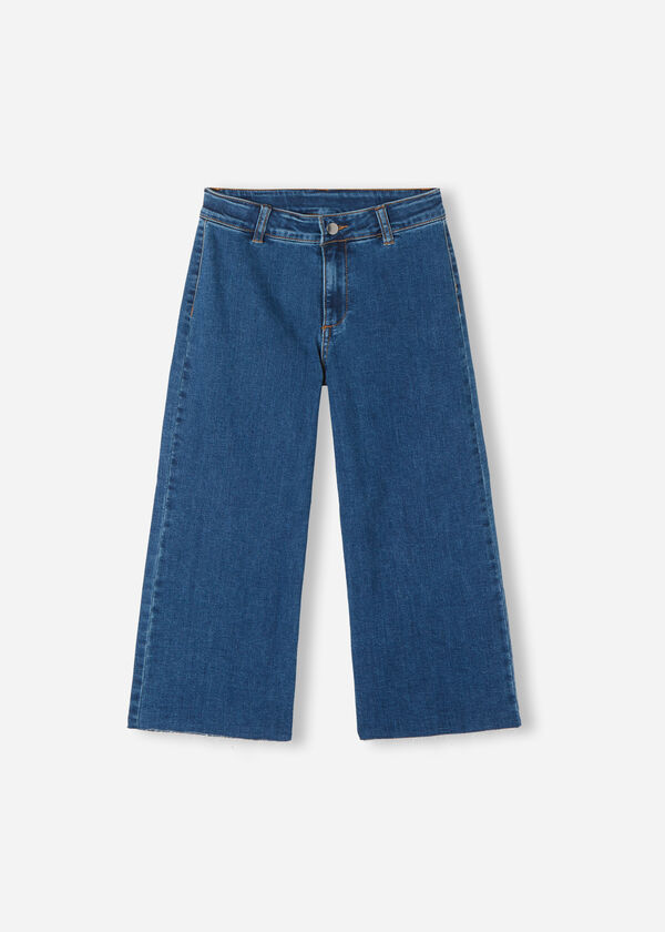 Calça jeans flare tie-dye para meninas
