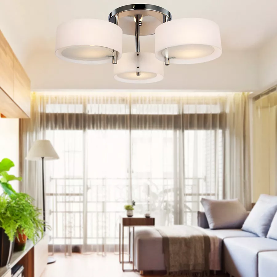 HOMCOM Deckenlampe 3-flammig weiß