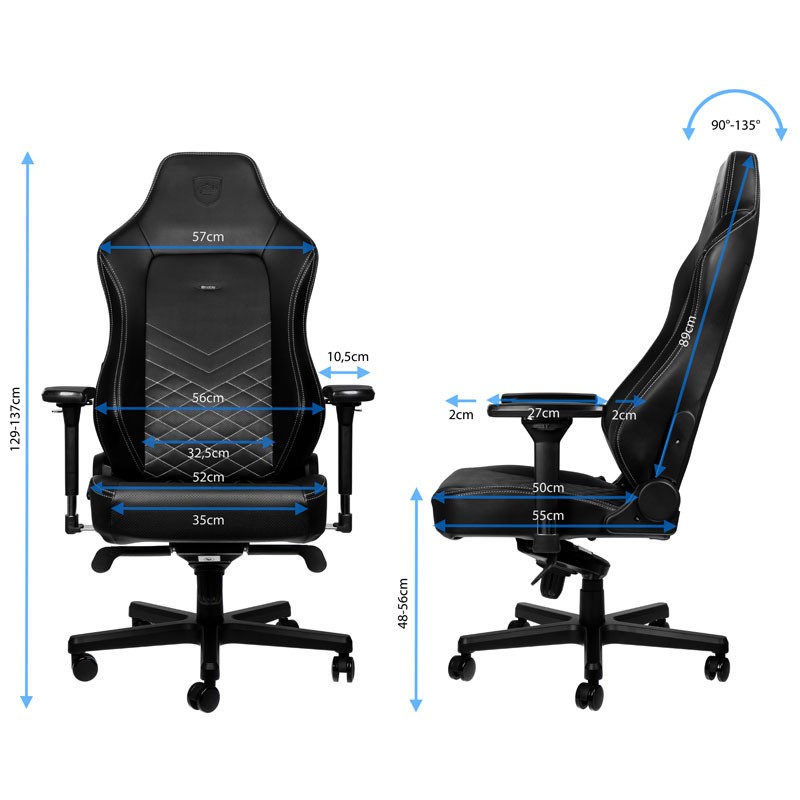 Noblechairs HERO - Noir/Blanc Platine