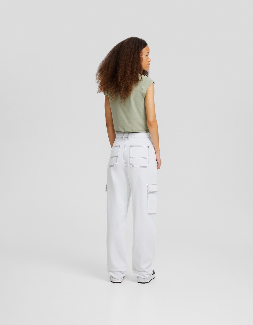 calça cargo reta