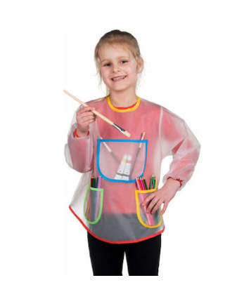 Kinder Mal Schürze mit langen Ärmeln   Taschen (08177)