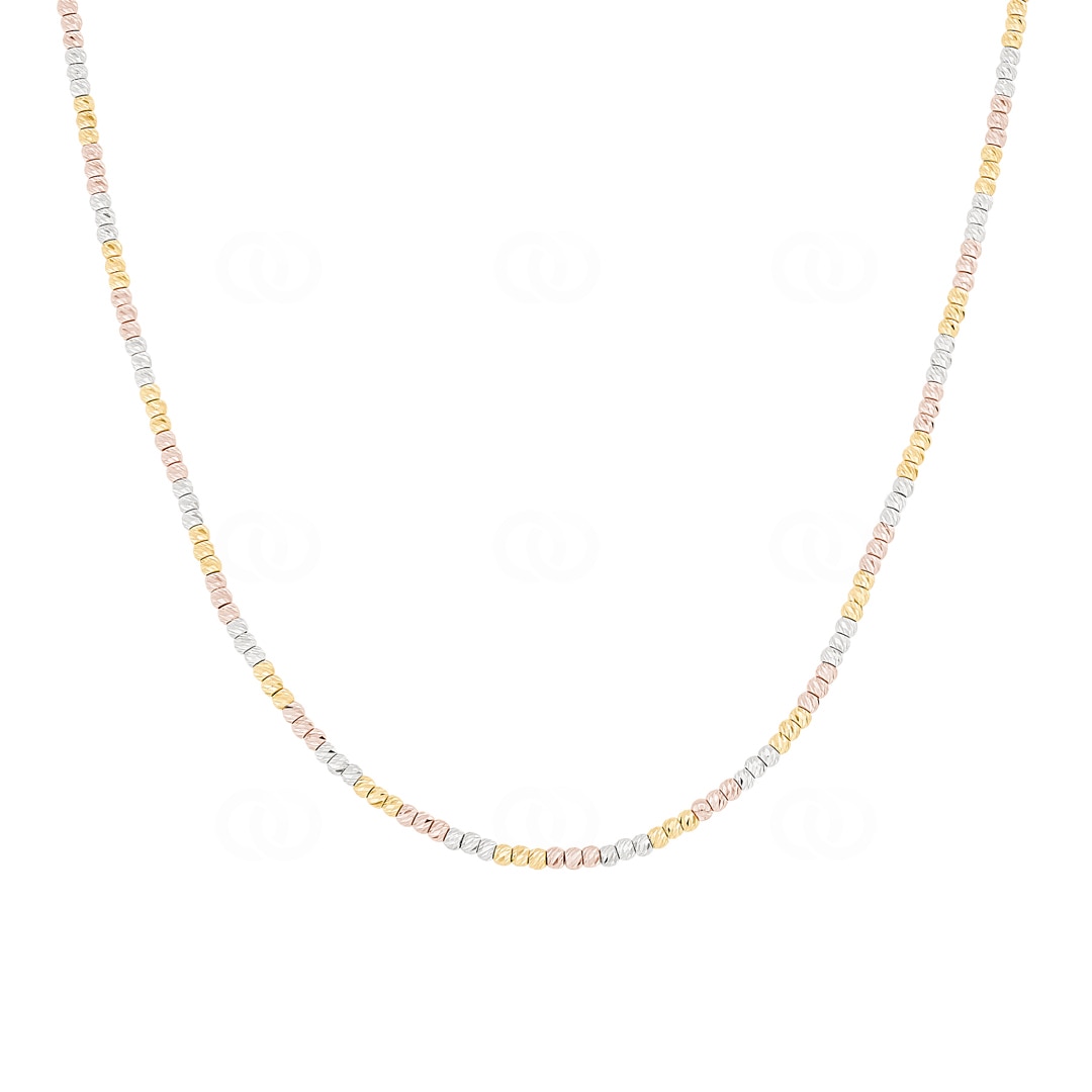 1.9mm Fantasiecollier 750/18 K Tricolor
