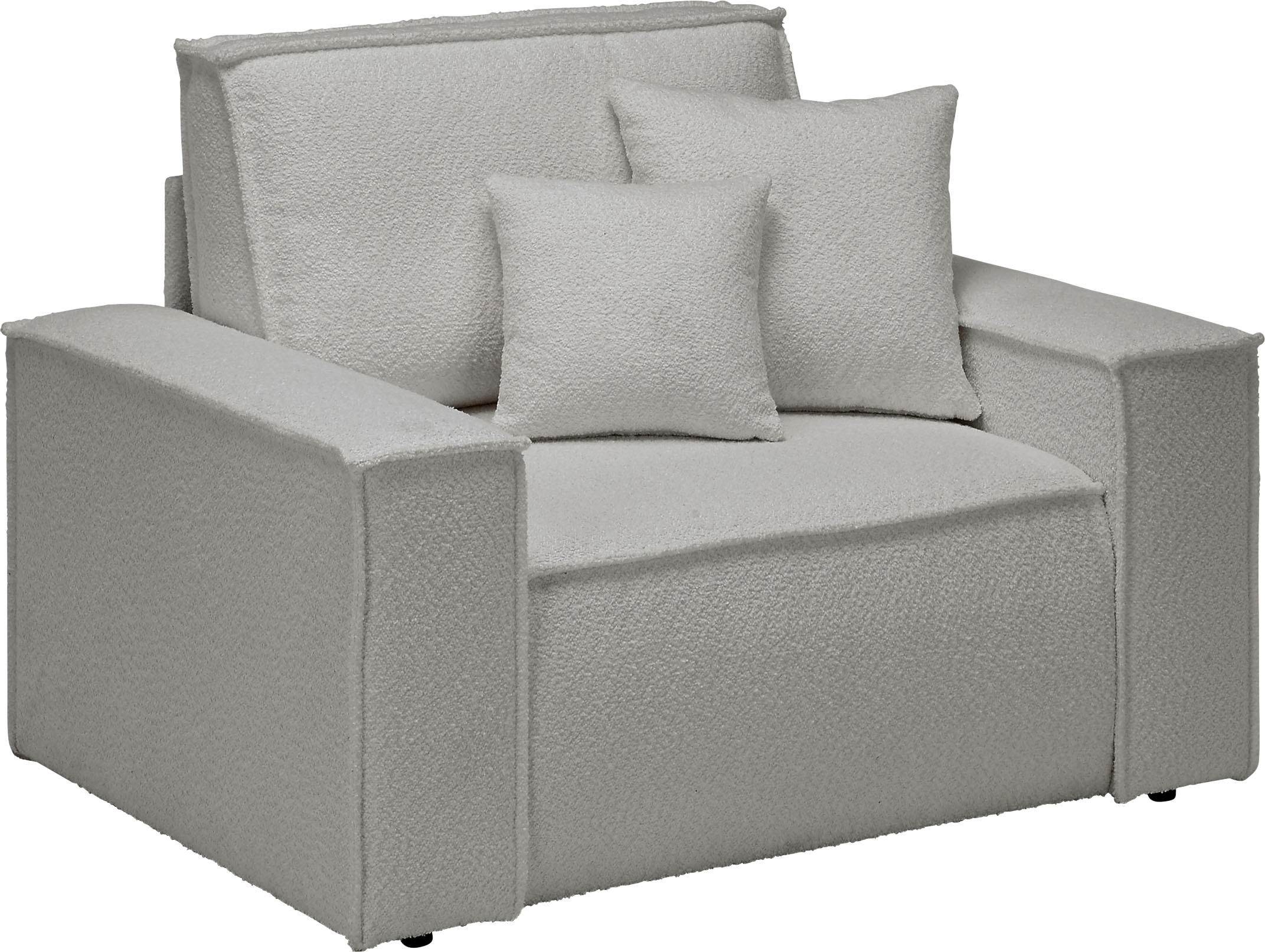 GOODproduct Loveseat »FINNLEY, XXL-Sessel, Lesesessel, trendige Stoffe, inkl. Zierkissen« 1 Stk. tlg. verfügbar in den Stoffqualitäten Bouclé, Struktur fein und Mega Cord