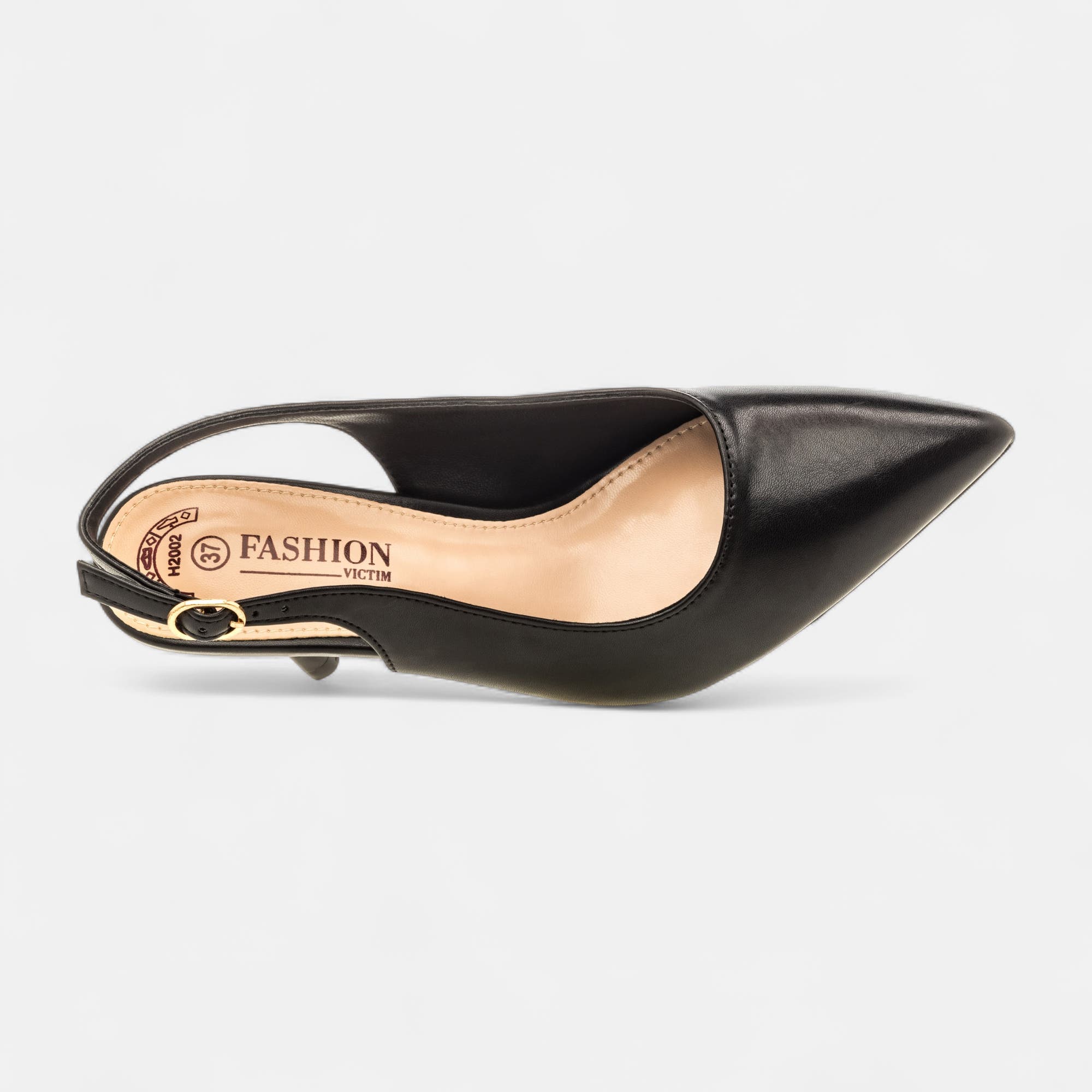Escarpins avec bride arrière à talon Femme noir