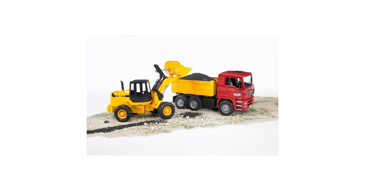 bruderMAN TGA kiepauto met FR130 wiellader Modelvoertuig  (02752)