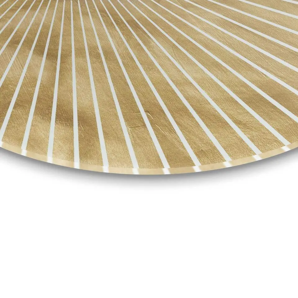 Glasschilderij Maan - Ø 50cm - Goudkleurig