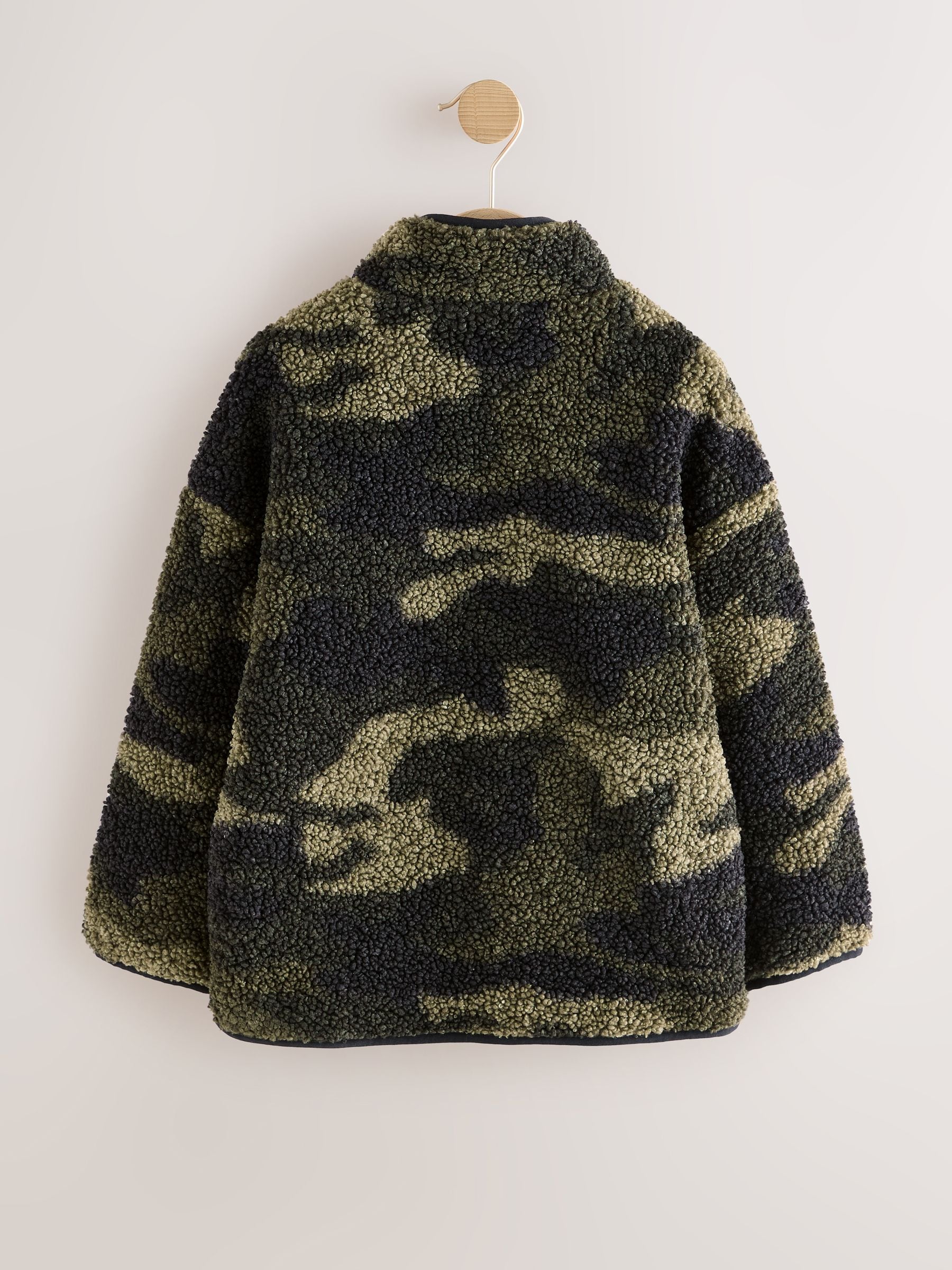 Khaki - Camo bomber-overshirt van borgfleece (3-16jr)