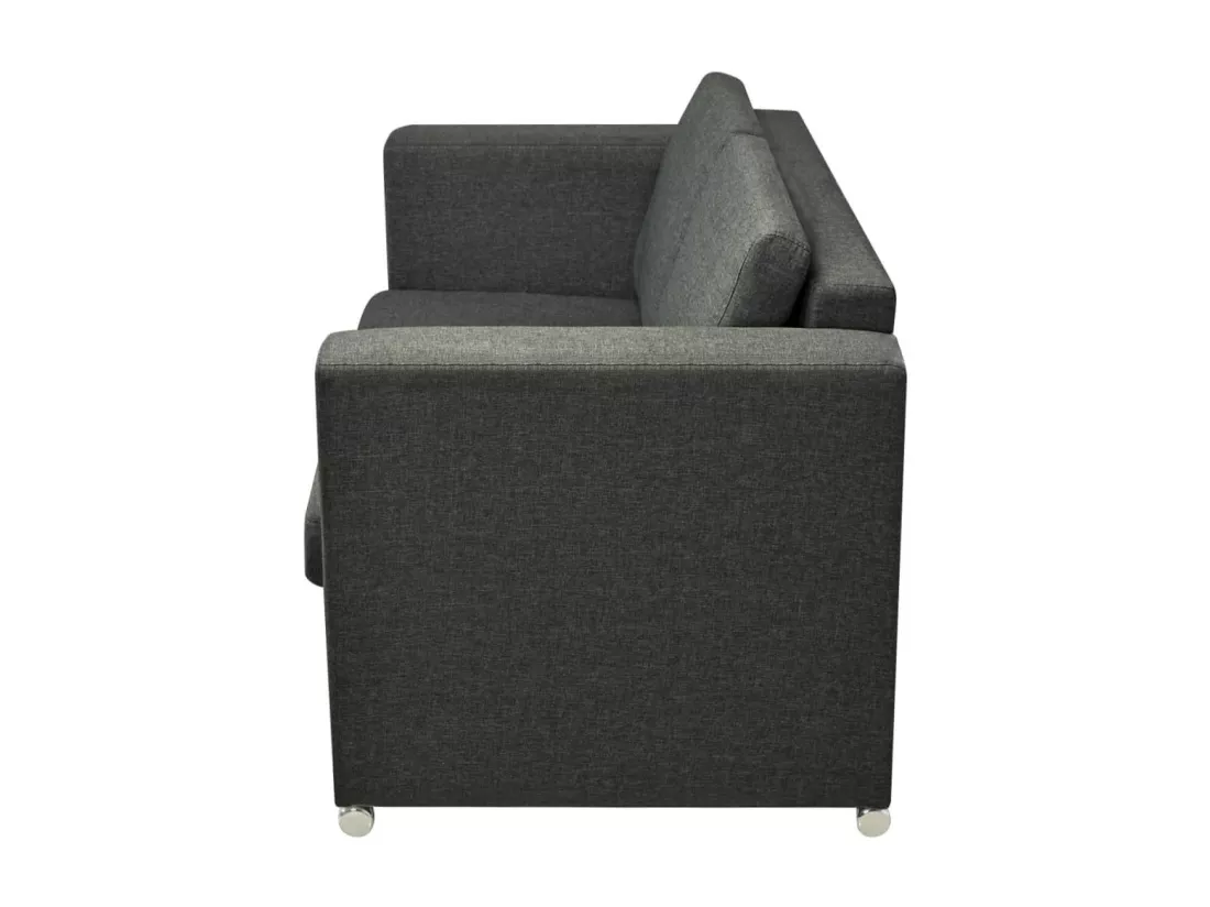 Canapé à 2 places Tissu Gris foncé