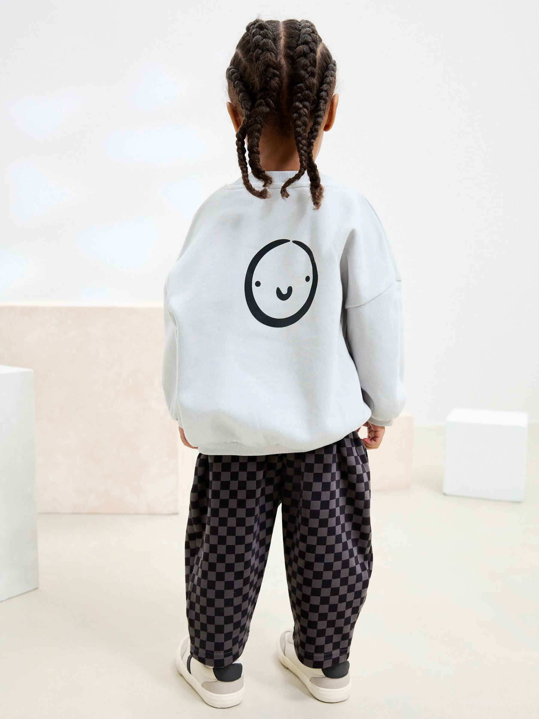 Zwart/grijs - Set met sweatshirt en joggingbroek met strepen (3mnd-7jr)