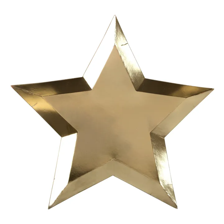 Meri Meri Assiettes étoiles en feuille d'or - set de 8