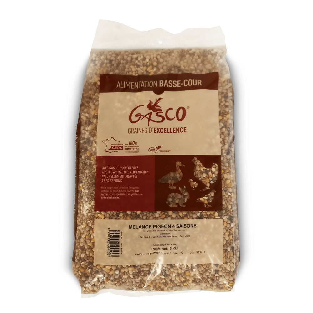 Mélange pigeon 4 saisons 5 kg alimentation basse cour