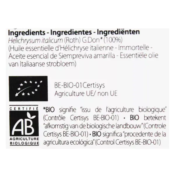 Pranarom Huile Essentielle Immortelle Bio 5ml