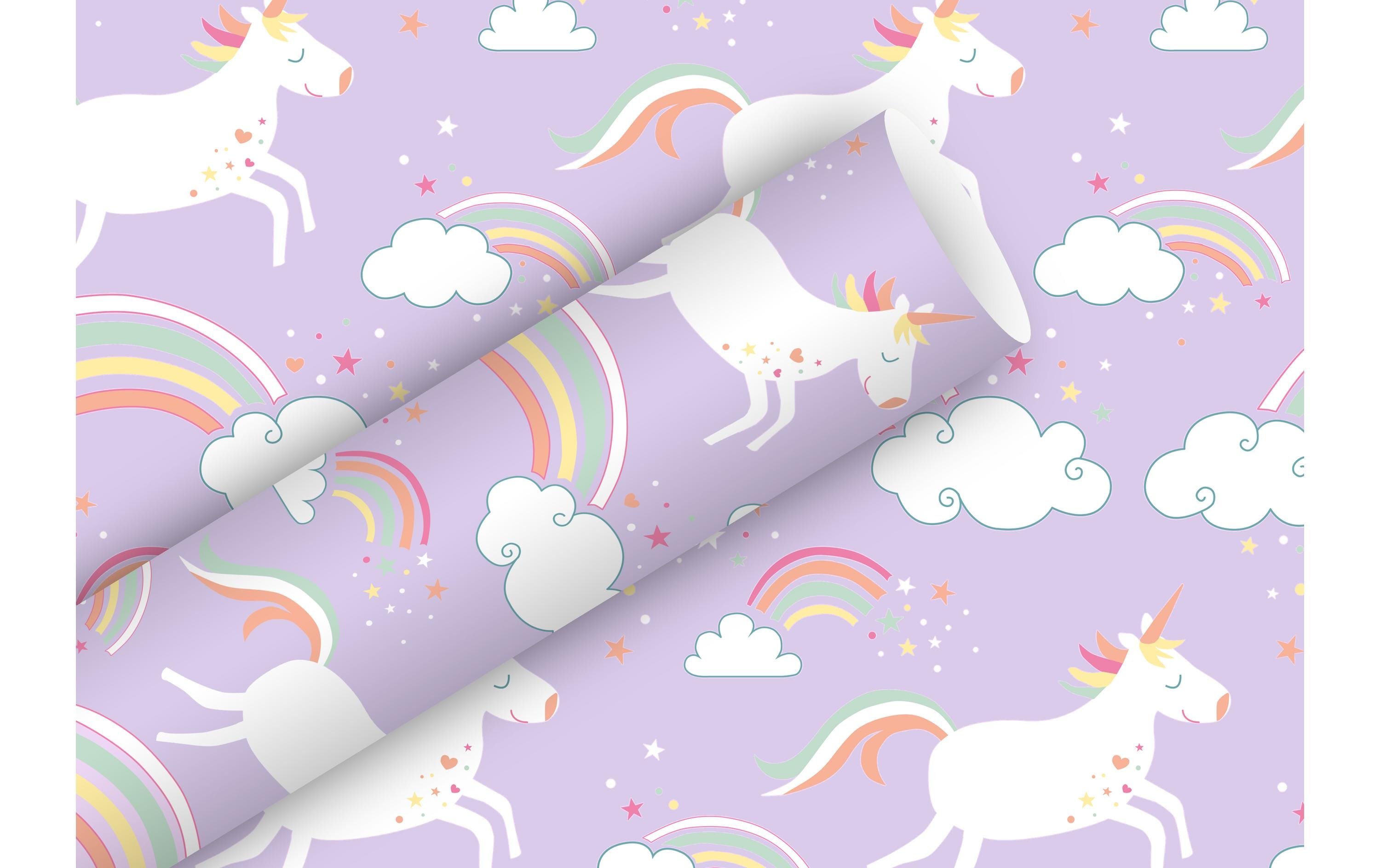 Geschenkpapier Unicorn 2 m x 70 cmPapierrolle zum Einpacken von Geschenken