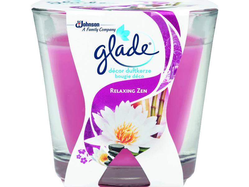 Glade Dècor Duftkerze Relaxing Zen 70 g Duftkerze im Glasdesign