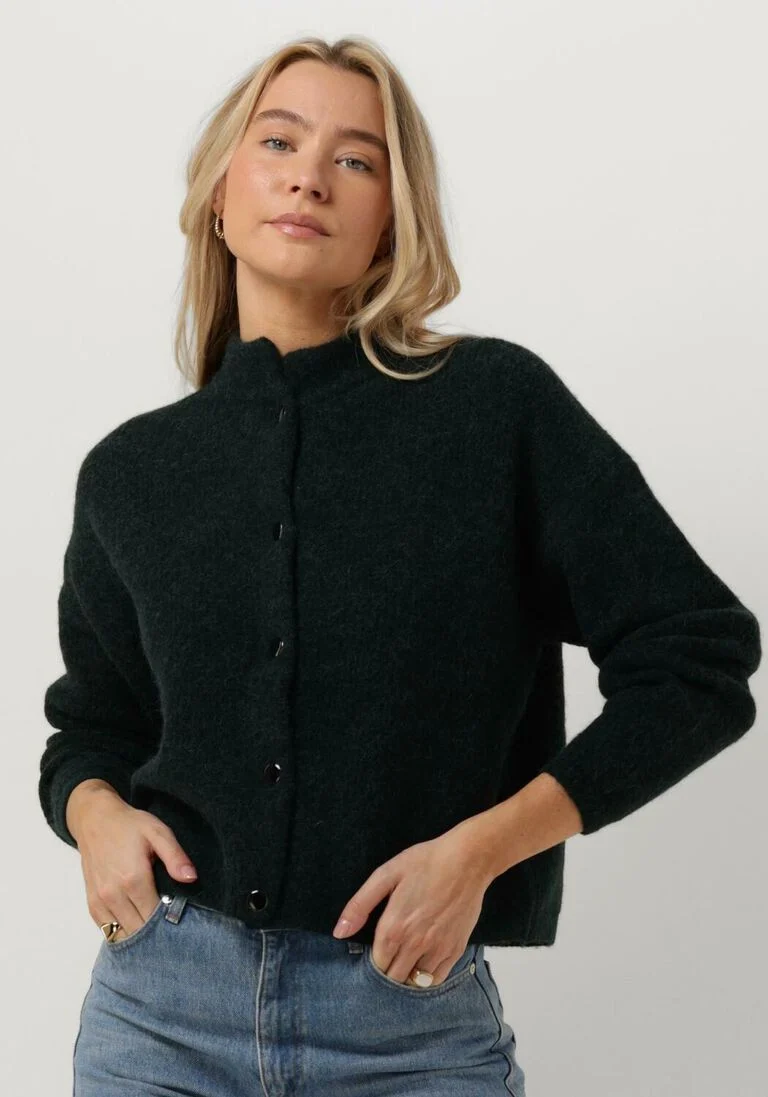 GESTUZ donkergroene gestuz vest alphagz short cardigan