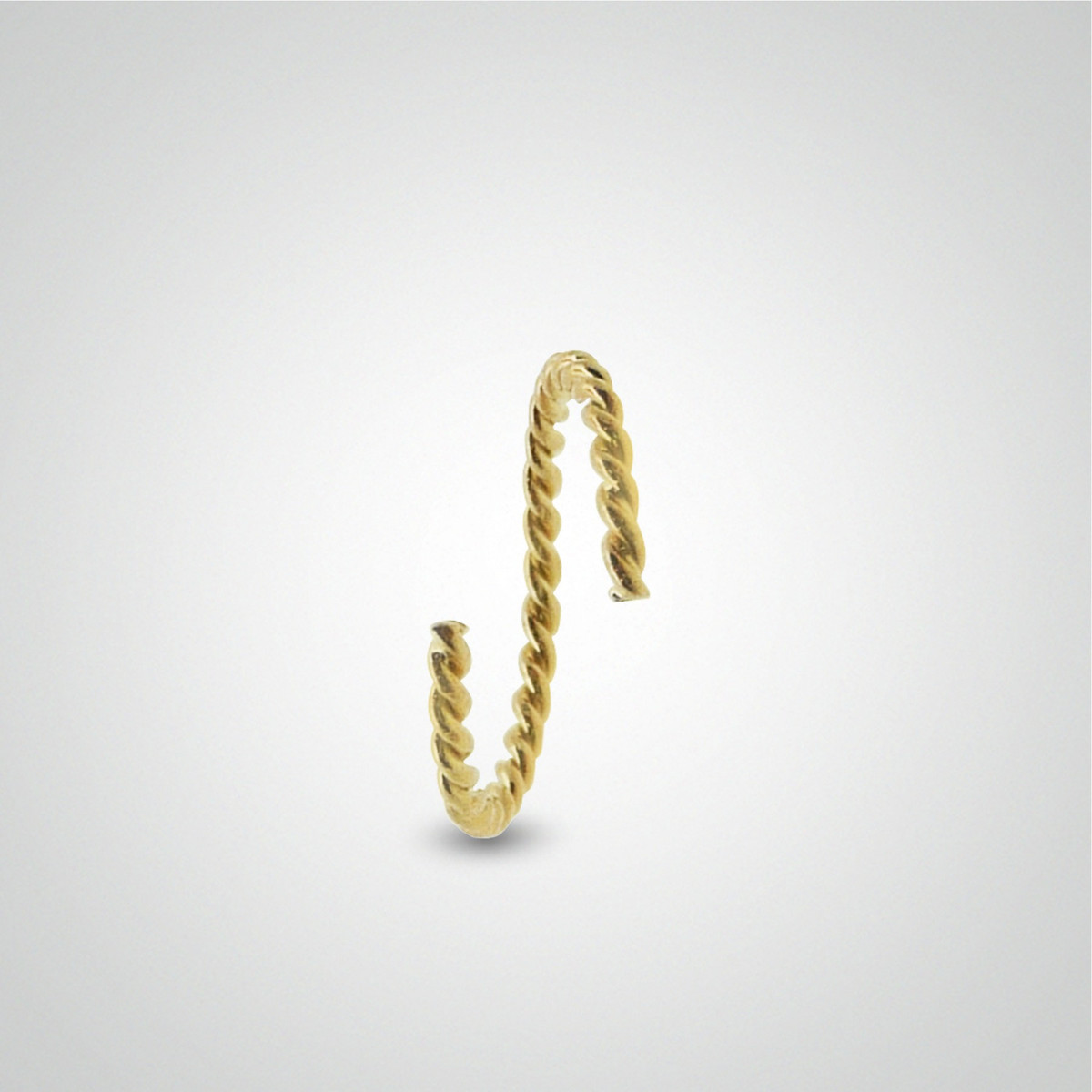 Piercing de nez anneau or jaune torsadé à écarter