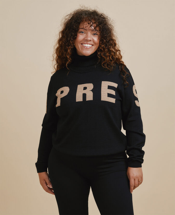 Cartel Copenhagen Alpine Turtleneck Knit Sweater - Nero Sort