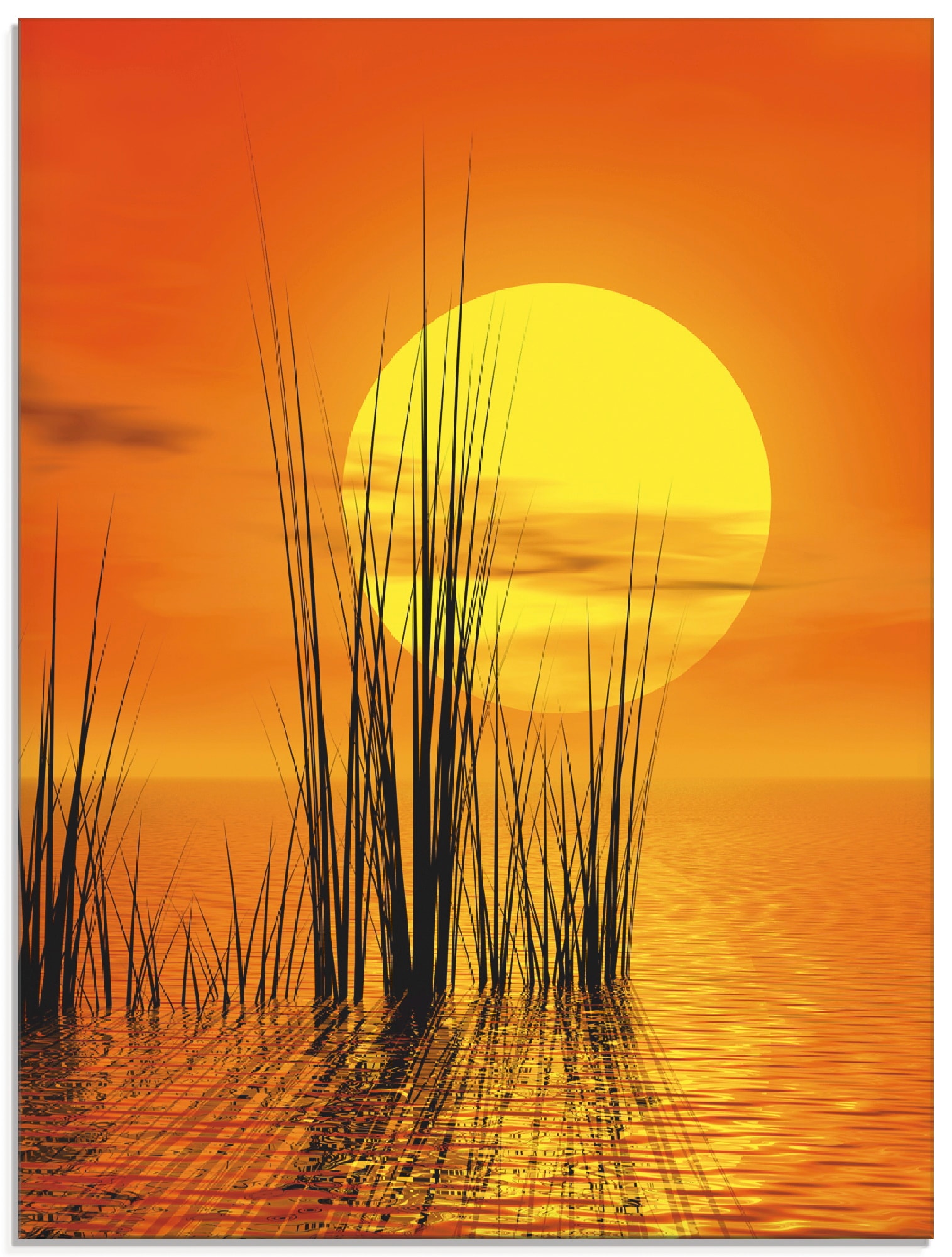 Artland Glasbild »Sonnenuntergang mit Schilf« Sonnenaufgang & -untergang 1 Stk. tlg. in verschiedenen Grössen