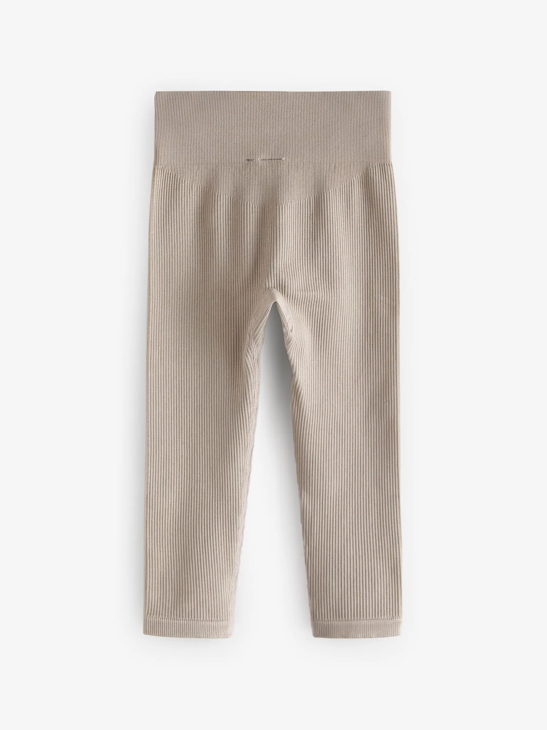 Beige - Naadloze geribbelde leggings met hoge taille (3-16jaar)