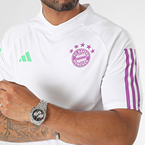 Tee Shirt A Bandes Bayern Munich IB1522 Blanc