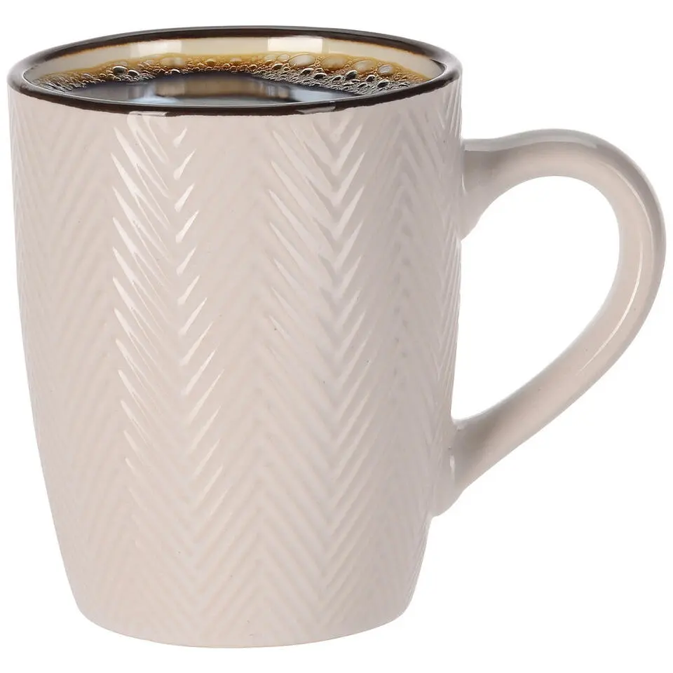 Siaki Koffiemok/theemok - Fishbone - beige - 370 ml