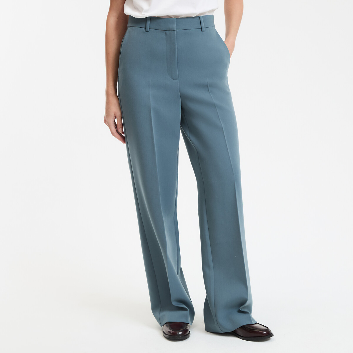 COLEÇÕES LA REDOUTE<br>Calças largas em poliviscose