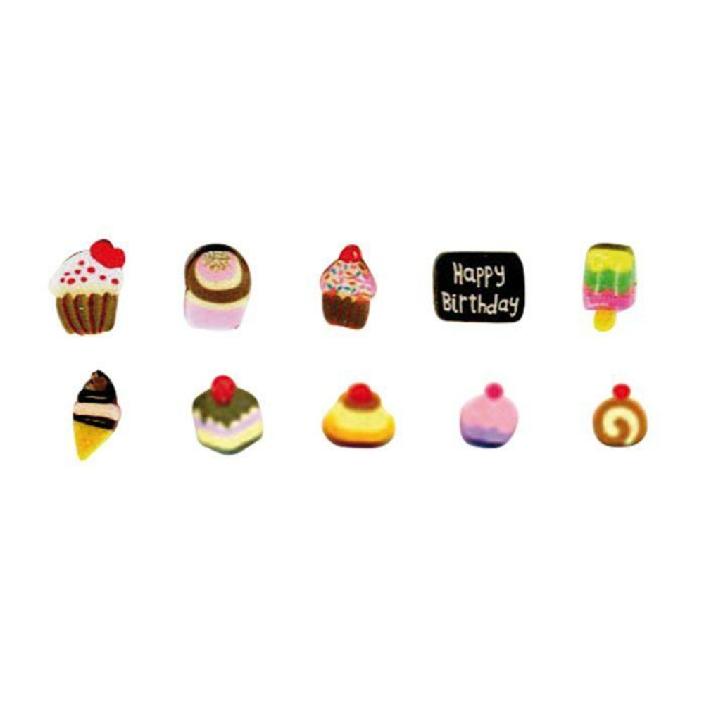 10 mini canes pâte polymère à trancher 5 x 0,5 cm - desserts