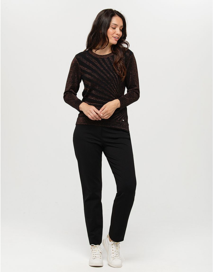 Pull noir cuivre irisé