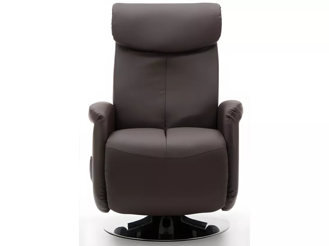 Fauteuil massant KOSTAS en simili - Marron