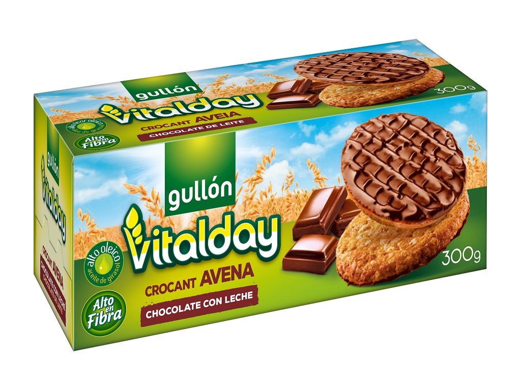 BOLACHAS GULLON AVEIA CROCANTE COM CHOCOLATE LEITE 300G