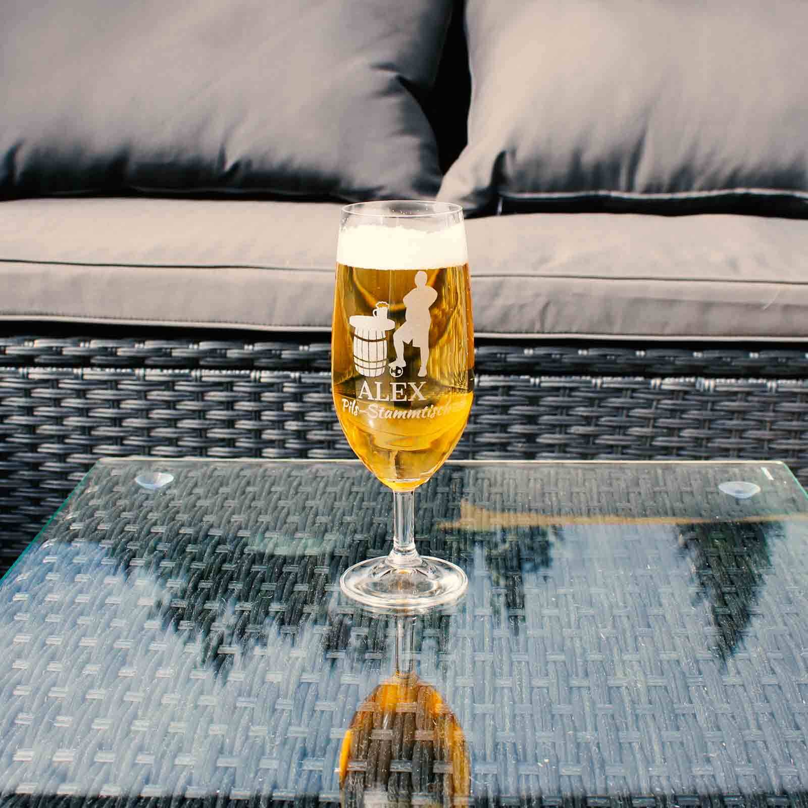 LUXENTU Biertulpe Pilsglas mit Gravur 50. Jubiläum 360 ml