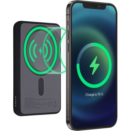 T'nB PBUMAG5 banque d'alimentation électrique 5000 mAh Recharge sans fil Noir