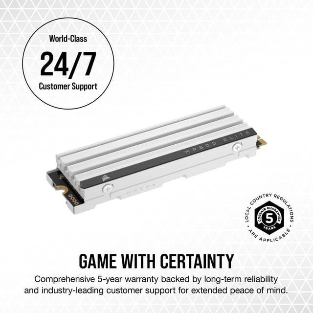 Corsair MP600 ELITE SSD opgraderingsmodul til PS5 (1TB)