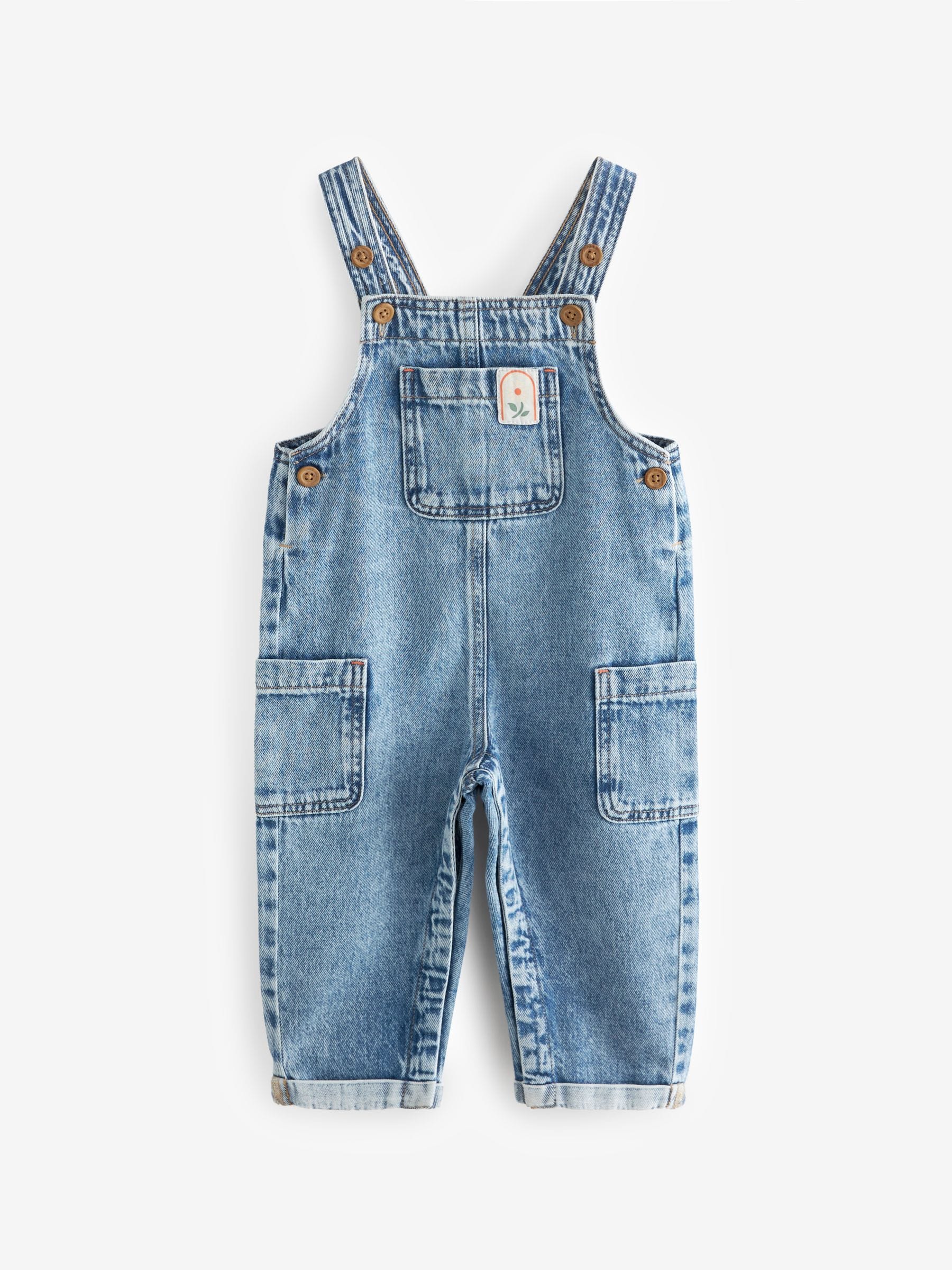 Denim - 100% katoenen bretelbroek (3 mnd-7 jr)