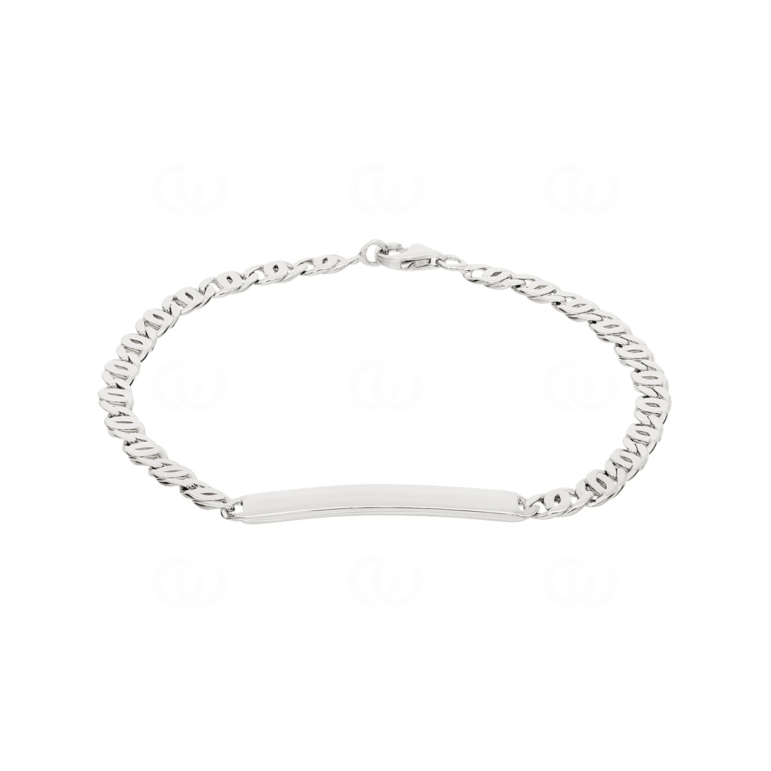 Gravurarmband Fantasie 925 Silber rhodiniert 3.8mm