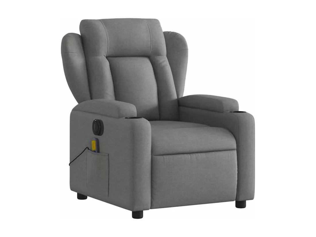 Fauteuil inclinable massant électrique gris foncé tissu