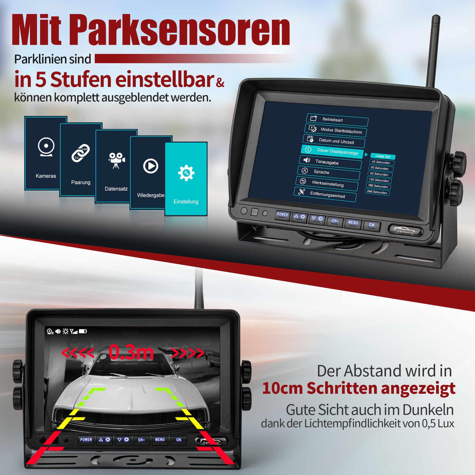 CARMATRIX DUO Solar Rückfahrsystem 7