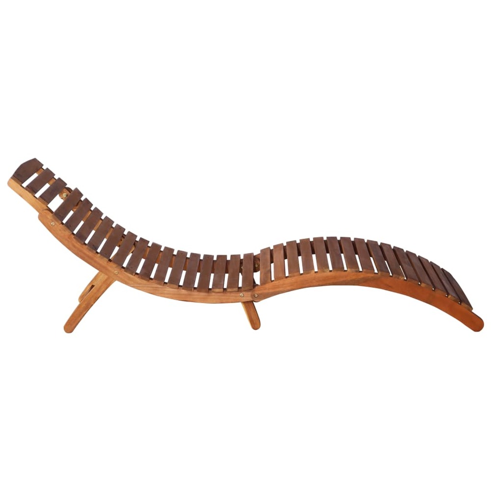 Transat chaise longue bain de soleil lit de jardin terrasse meuble d'extérieur avec table bois d'acacia massif marron 02_0012