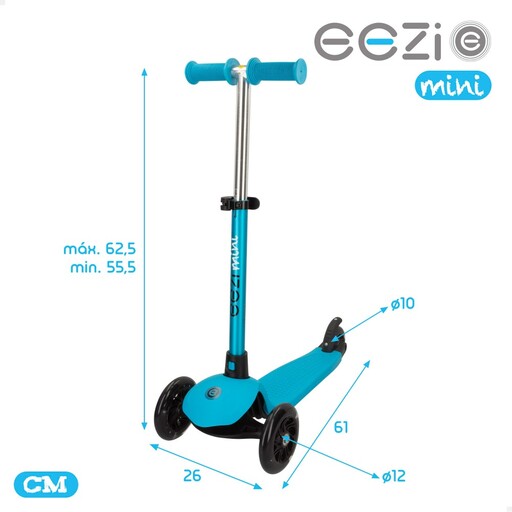 Patinete Eezi de 3 rodas com guidão removível