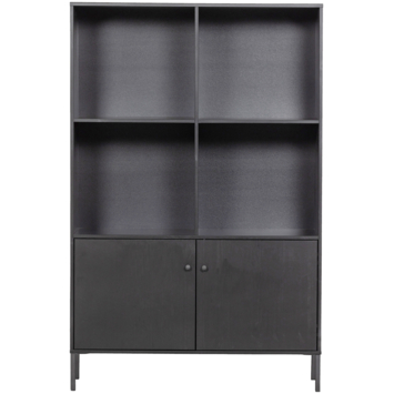 WOOOD wandkast Xam zwart grenenhout 160 x 107 x 39 cm