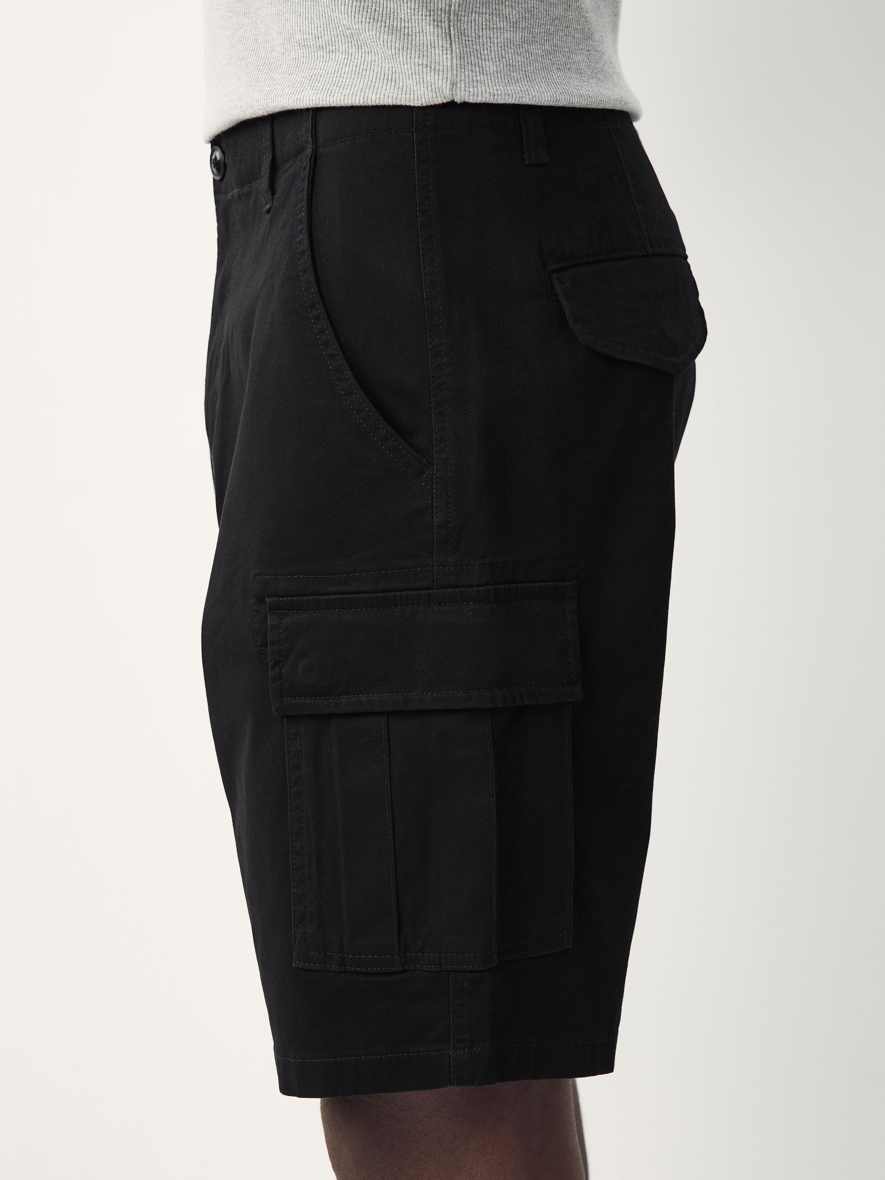 Zwart - Stretchy Korte cargobroek
