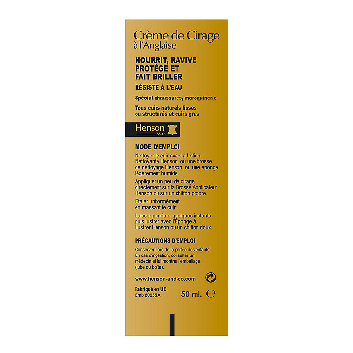 Crème de cirage anglais Henson & Co brun 50ml