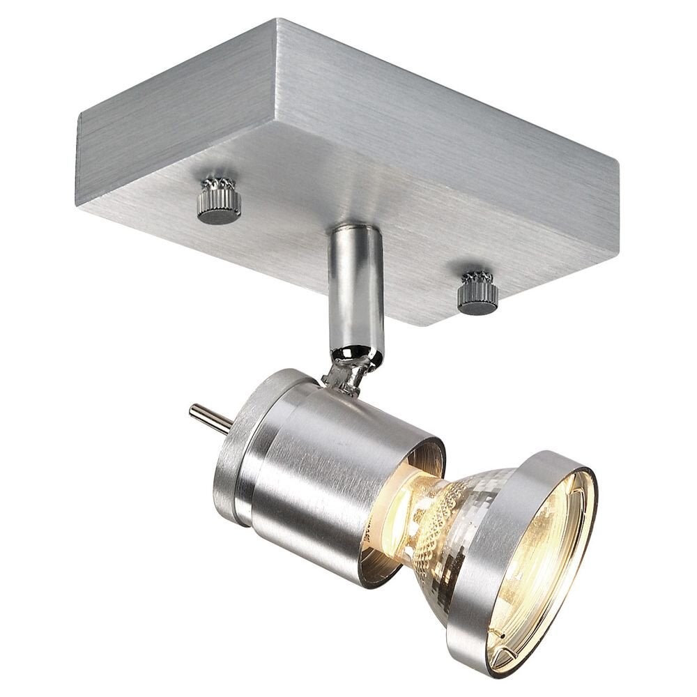 Enkelvoudige spot Souvereen in geborsteld aluminium, GU10